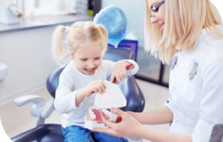 little girl at dentist in gosford