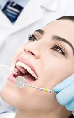 woman having routine dental check up in Gosford dental clinic
